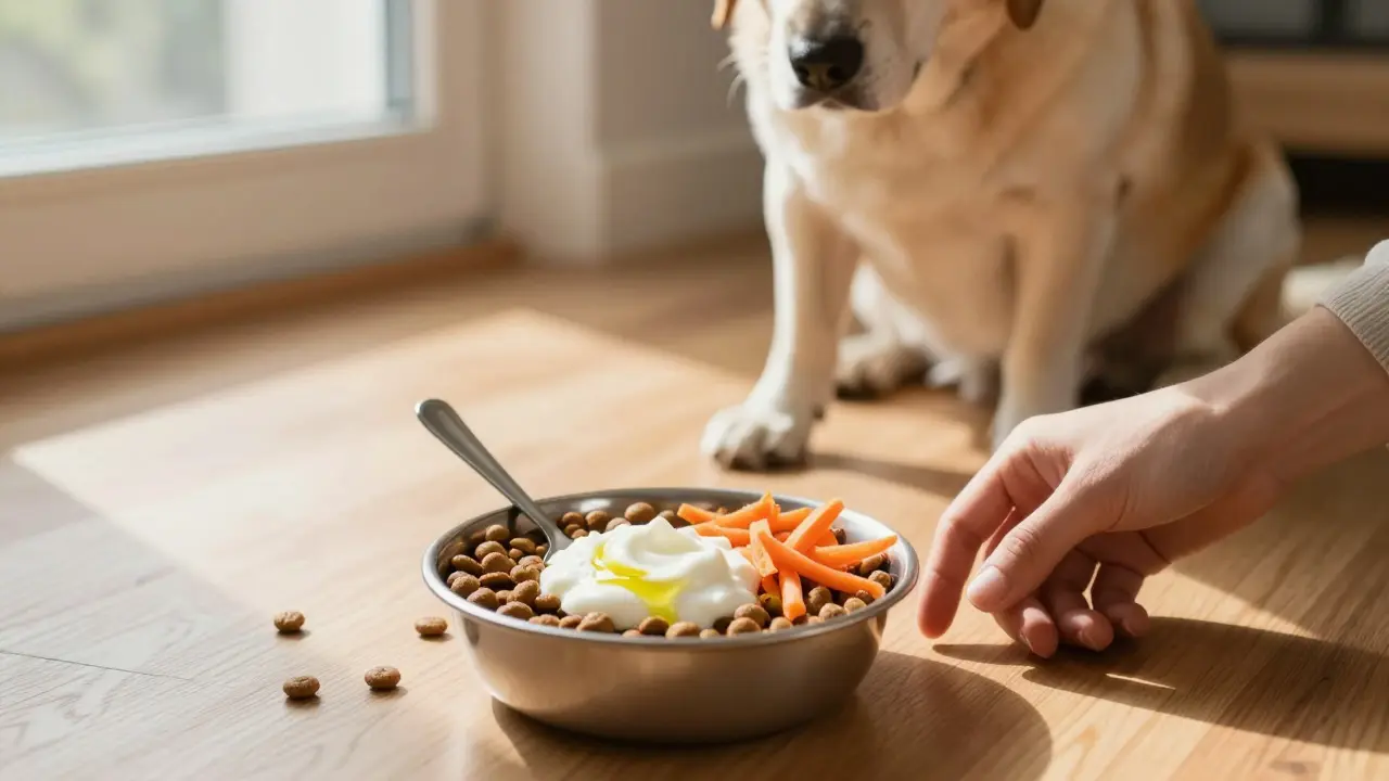 Что можно давать собаке вместе с сухим кормом: безопасные добавки и что строго запрещено