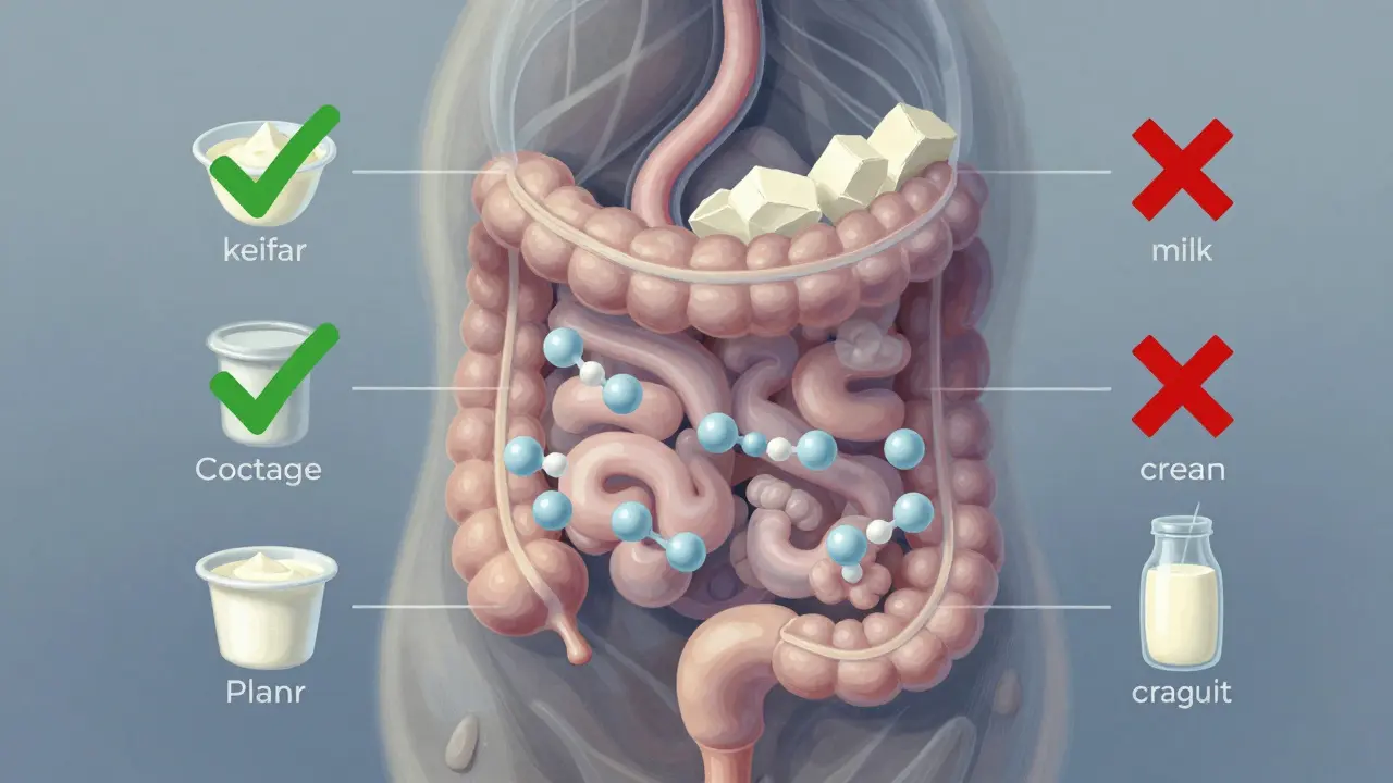 Прозрачное изображение пищеварительной системы собаки с отметками безопасных и опасных продуктов.